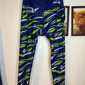 NFL Blue and Green Seahawks Leggings
